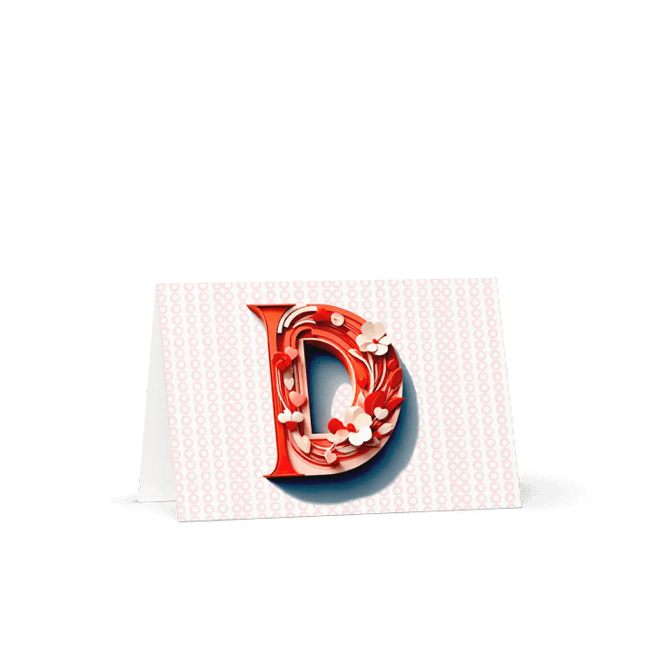 Valentine’s Monogram Letter D(5) Card product image (2)