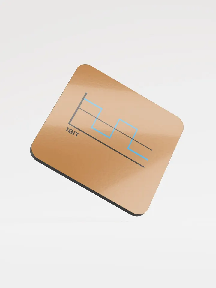 1Bit Graph Glossed Cork Coaster (limited copper edition)) product image (1)