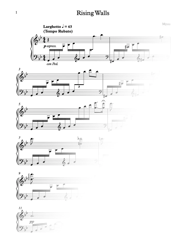 Sheet Music - Rising Walls product image (1)