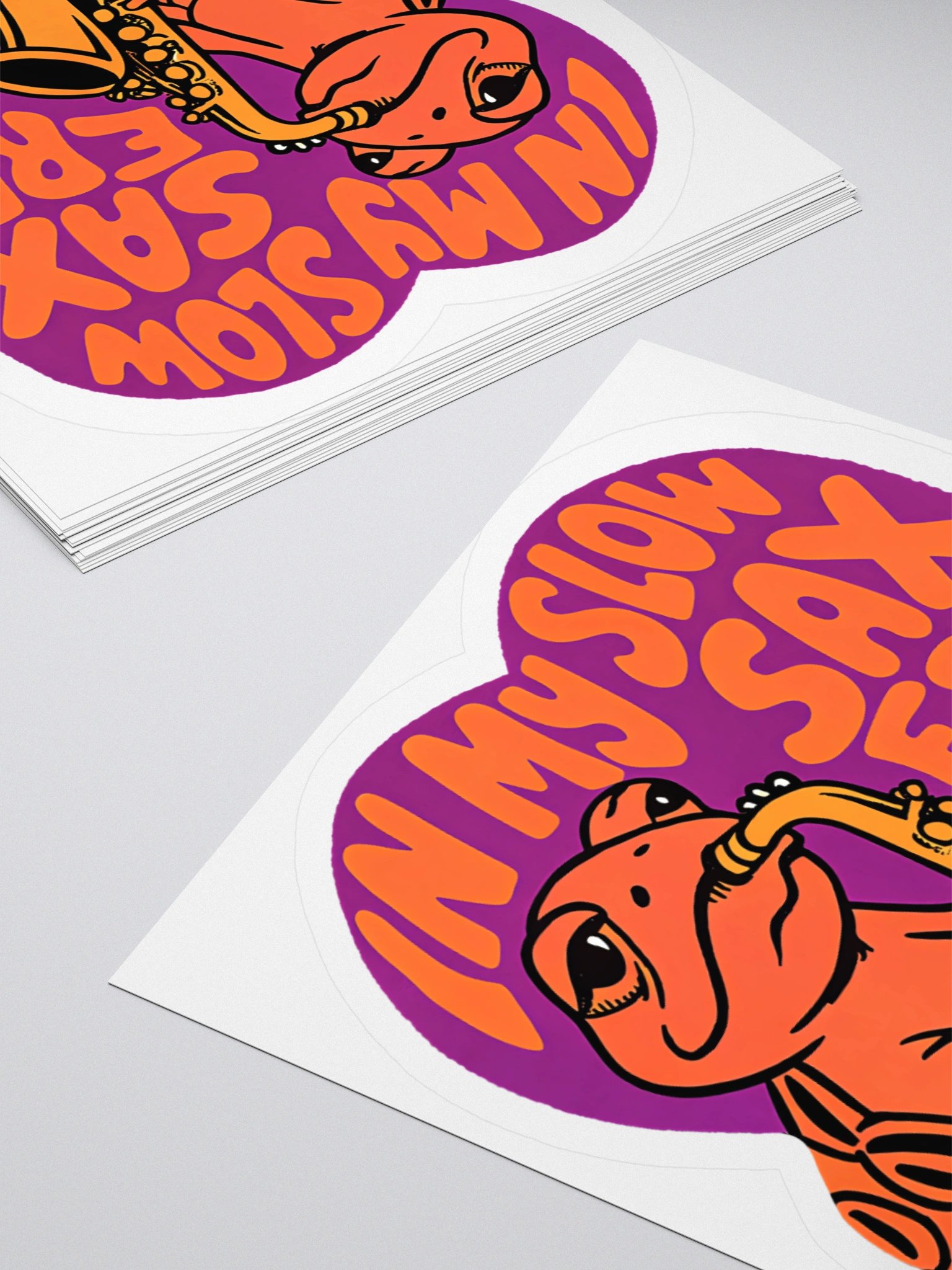 Slow Sax Turtle Kiss Cut Stickers product image (12)