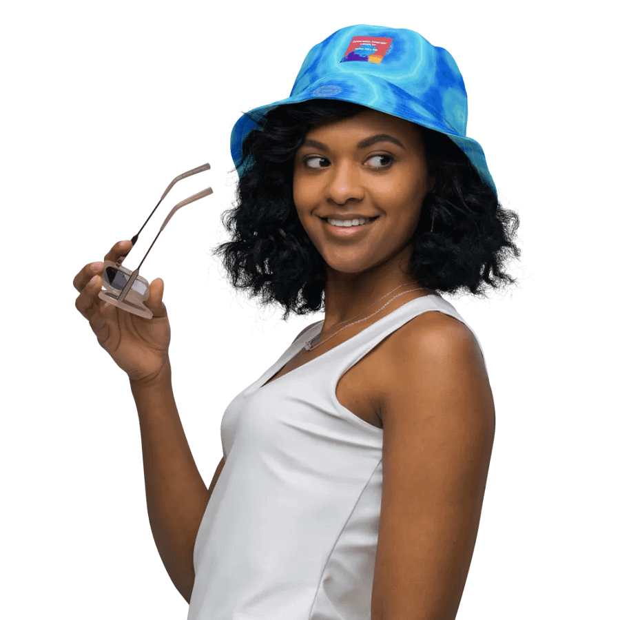 Abstract Circular Pattern in Blues Unisex Bucket Hat product image (7)