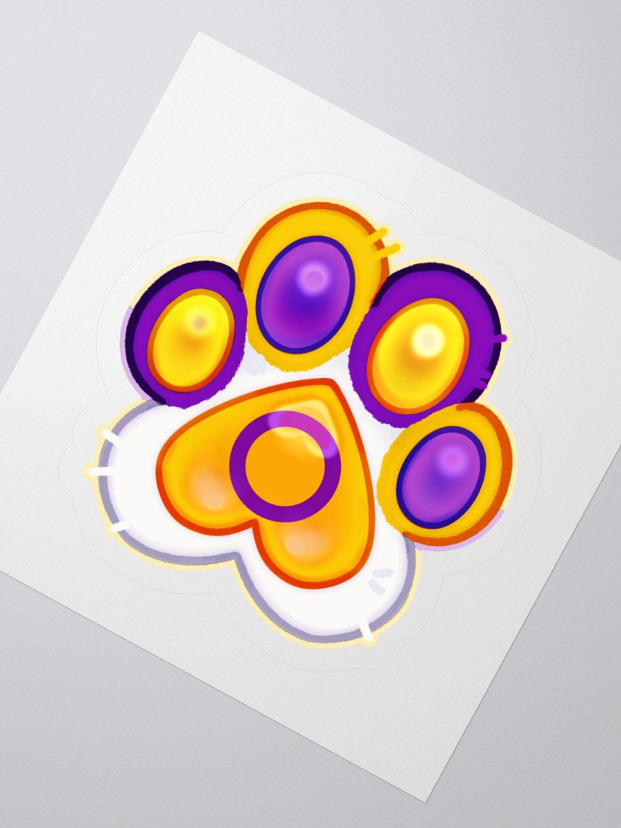 Intersex Pride Paw Print Kiss Cut Stickers product image (5)