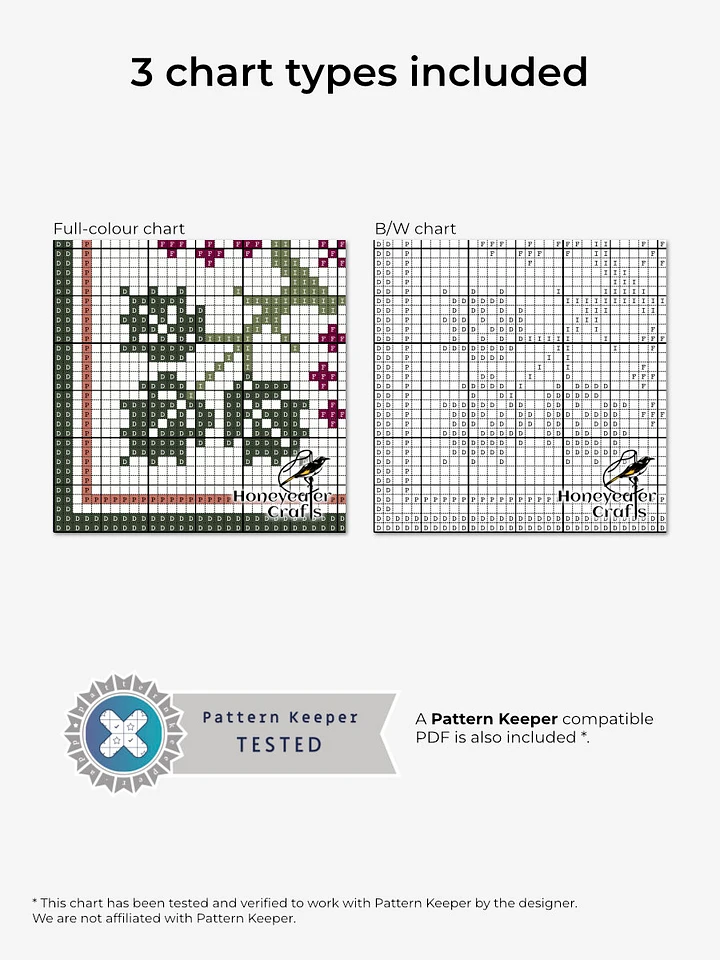 Wild Roses: Abstract Cross Stitch Pattern PDF product image (2)