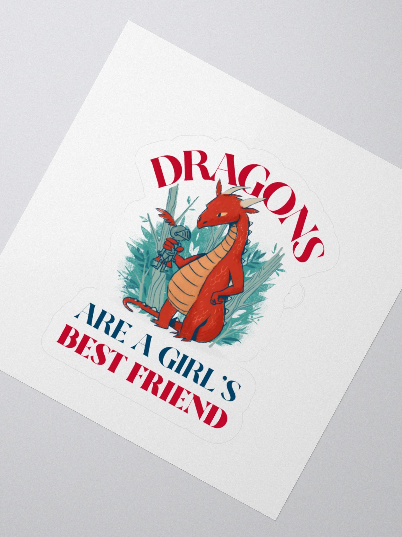 Dragons Are A Girl's Best Friend Dragon Girl Woman Friendship Sticker product image (6)