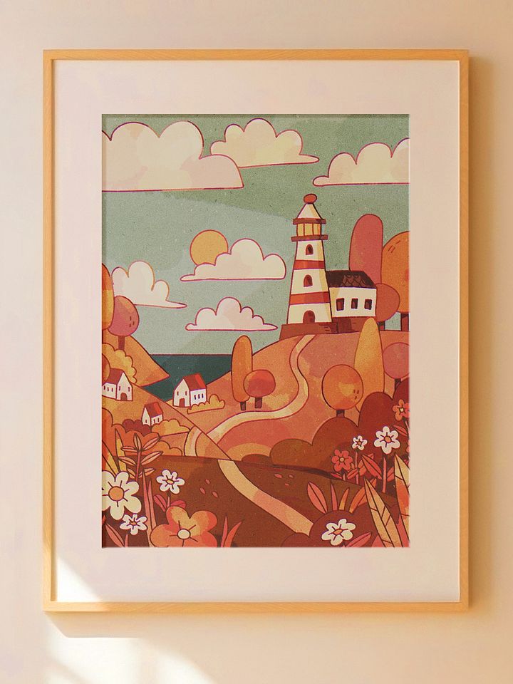 Autumnal Lighthouse Print product image (1)