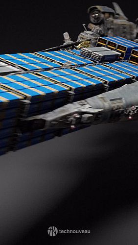 Container ship made in blender 3D for the BMS pack Modelshop Greebles. #hardsurface #cgi #sciencefiction