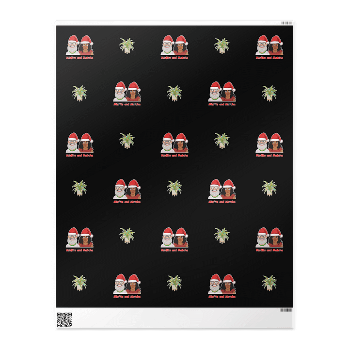 Misfits and Matcha Black Wrapping Paper product image (1)