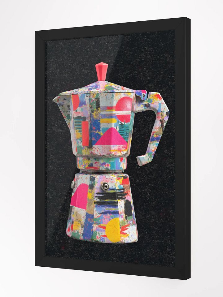 Coffee moka Pot Vibrant Matte Poster in Ayous Wood Frame product image (4)