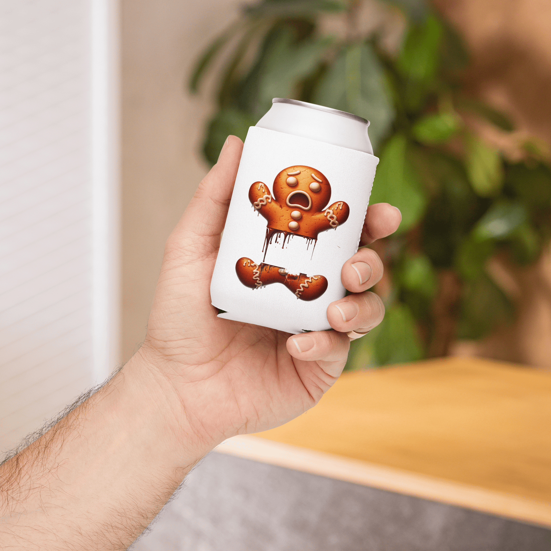 Broken Gingerbread Man Can Cooler product image (5)