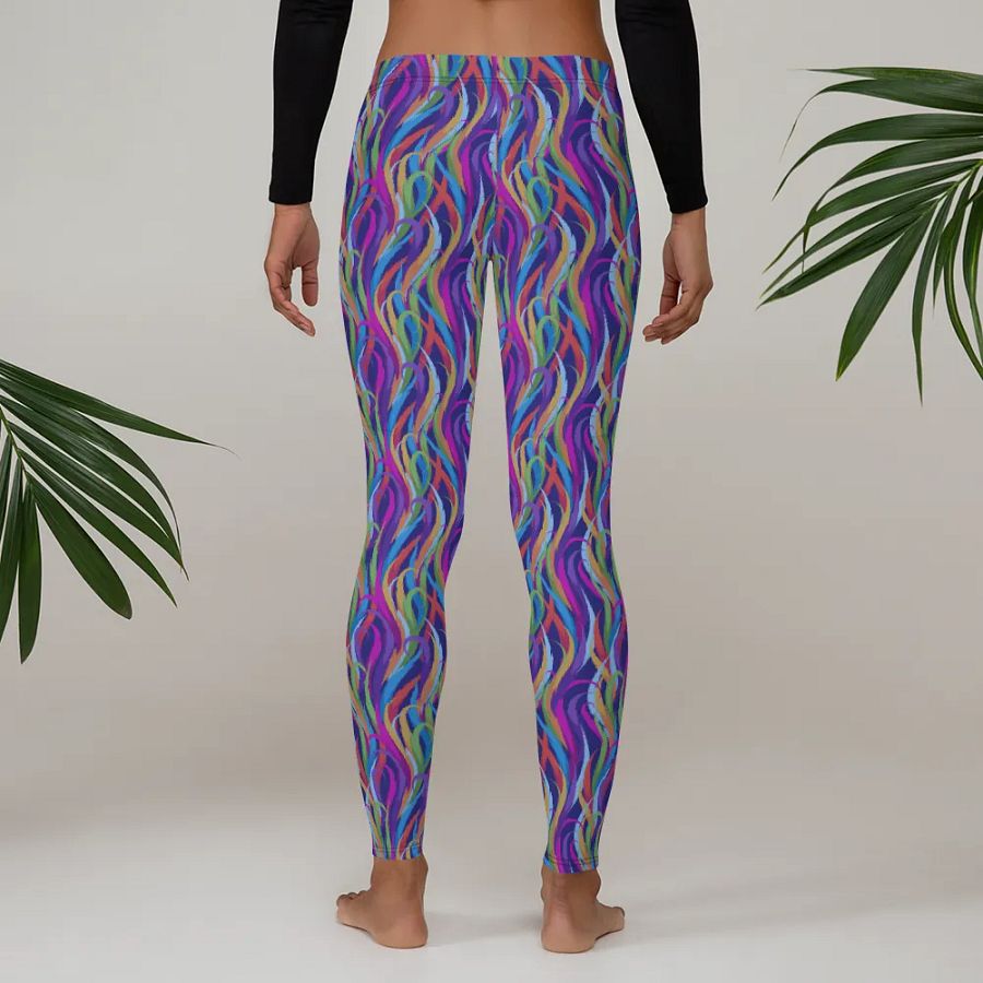 leggings  in modern design with blues, pink and turquoise colors product image (3)