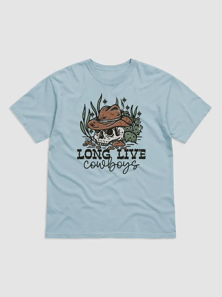Long Live Cowboys | Funny Retro-Style Hipster Western Desert T-Shirt of a Cowboy Skull in the Desert product image (6)