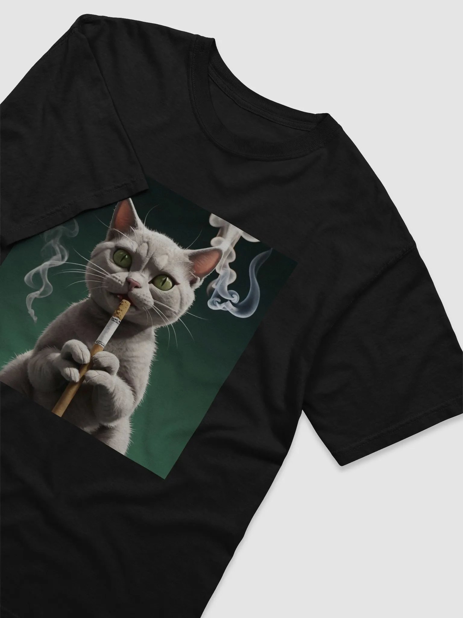 Stoic Cat Smoking Graphic Tee product image (3)