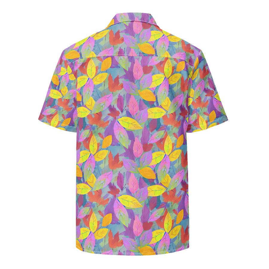 Yellow Pink Leaves Hawaiian Shirt product image (2)