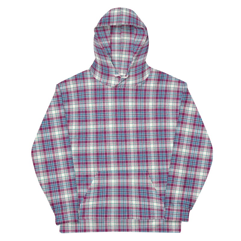 Turquoise and Magenta Plaid Hoodie product image (6)
