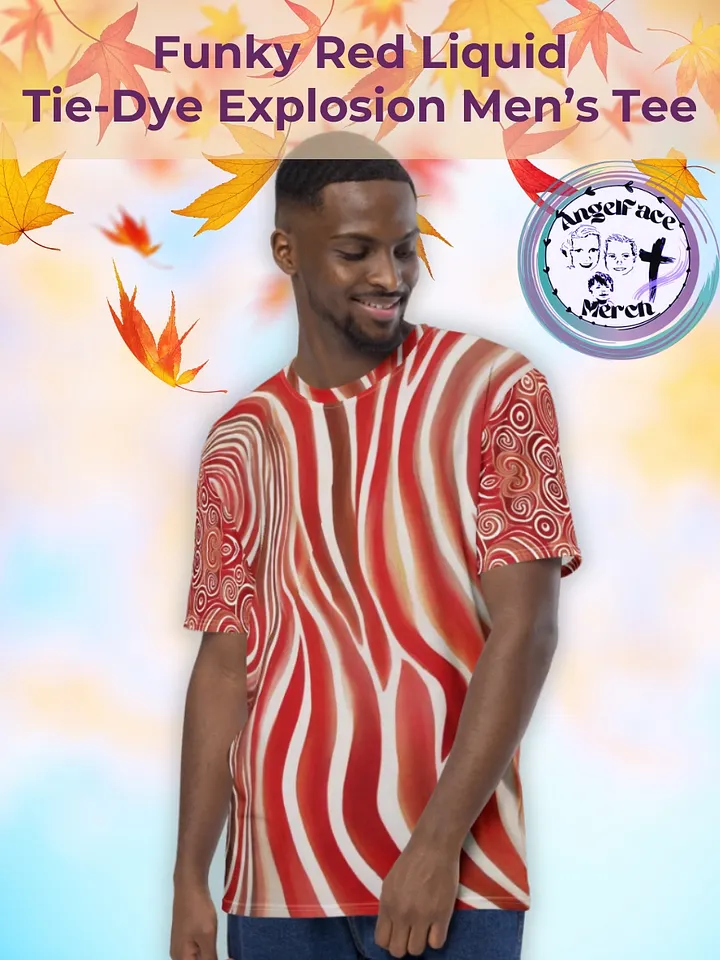 Funky Red Liquid Tie-Dye Explosion Men's T-shirt product image (1)