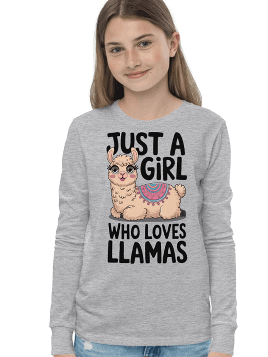 Llama Lover's Long Sleeve Tee for Girls product image (1)