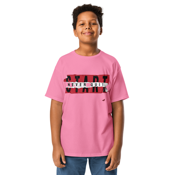Kids T-Shirt Start Never Quit Slogan product image (1)