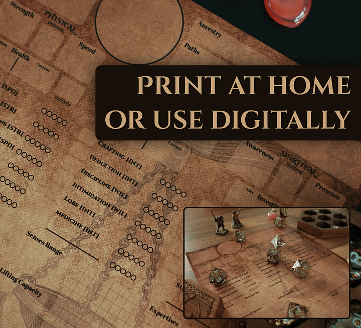 Vintage Stormlight / Cosmere RPG Character Sheet & Journal (Fillable PDF) product image (2)