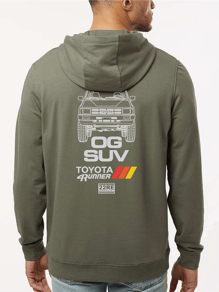 Vertical Unisex Premium Hoodie - Olive/White product image (1)