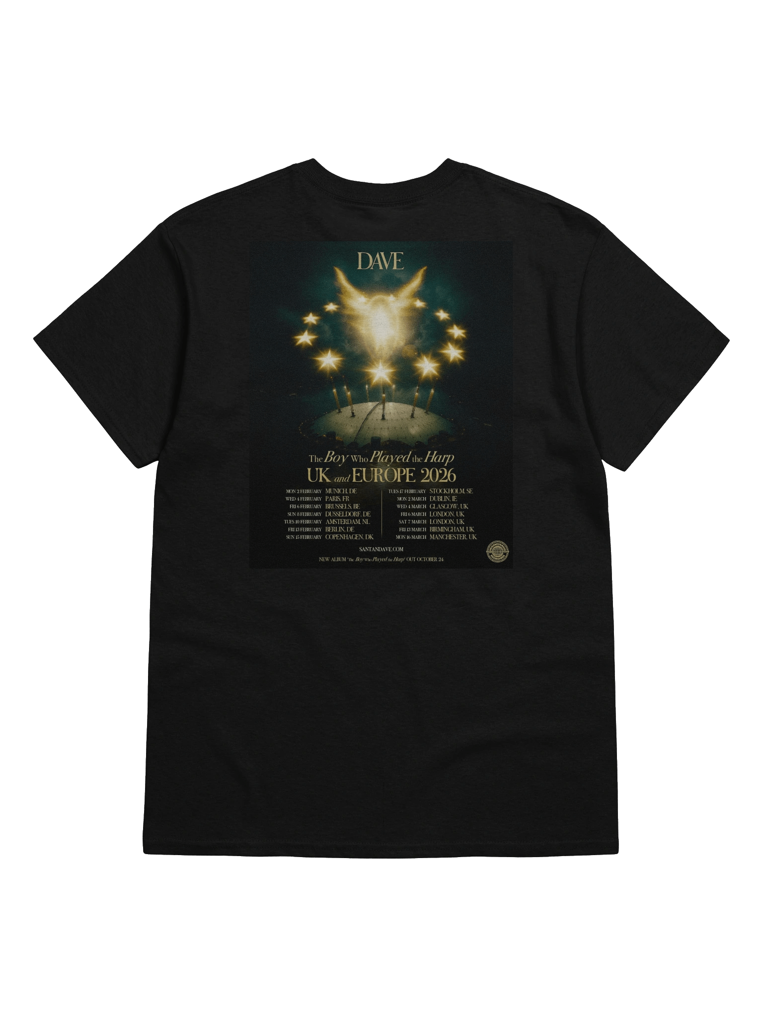 The Boy Who Played the Harp Dave UK Europe Tour 2026 T-shirt product image (2)