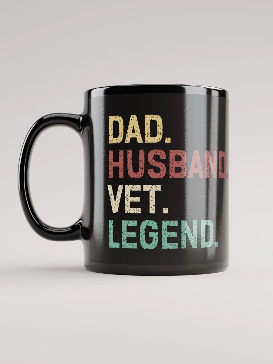 "Dad-Husband-vet-Legend" black glossy mug product image (1)