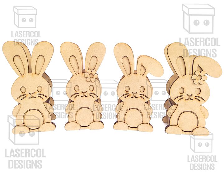 Easter Bunny Basket Set 4 (4 Styles, 2 Sizes) - Laser Cut Files product image (2)