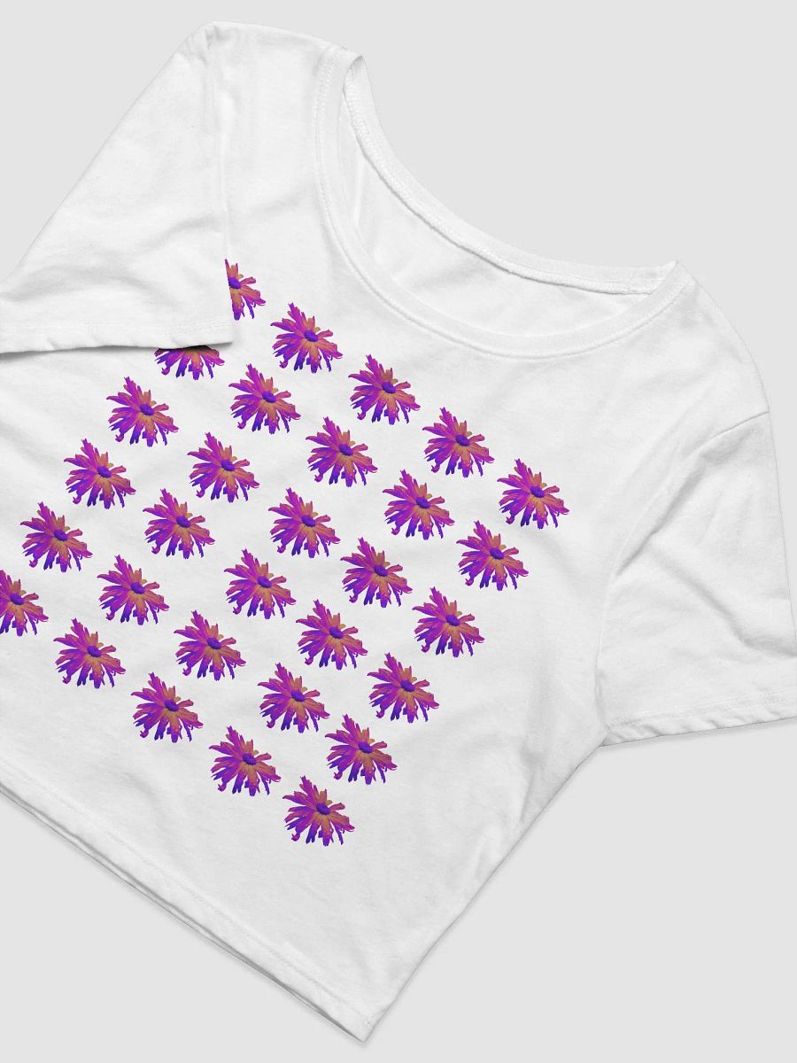 Hibiscus Repeating Daisy Flower Women's Cropped T Shirt product image (5)