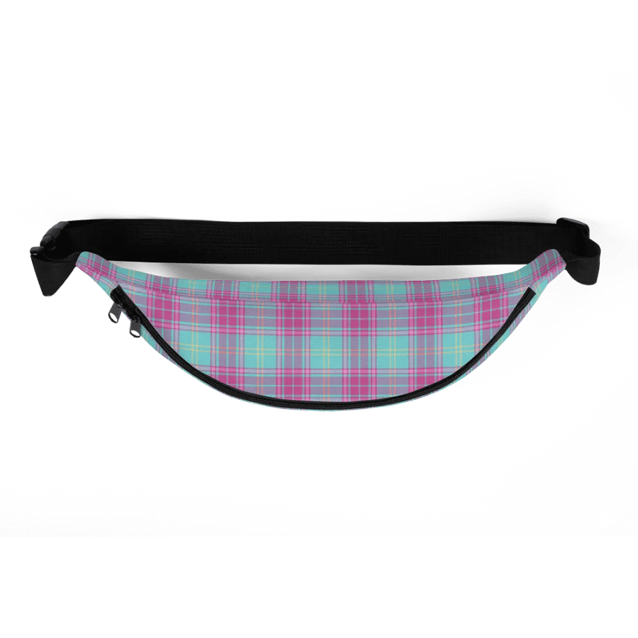 Hot Pink and Aqua Plaid Fanny Pack product image (5)