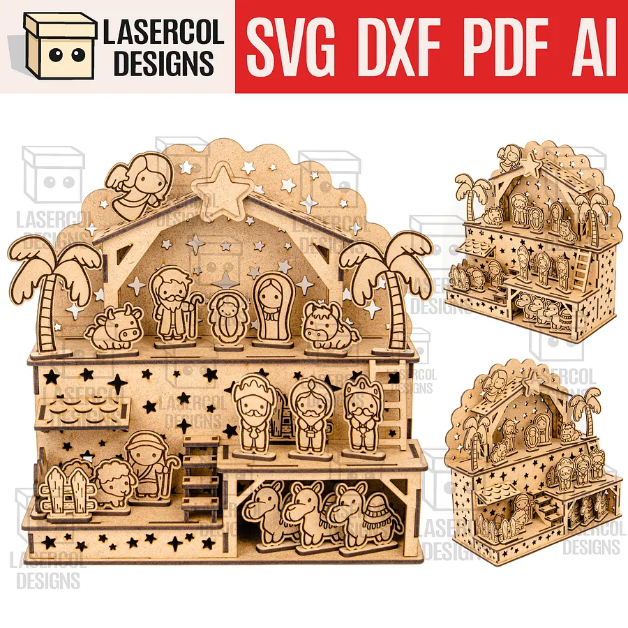 Nativity Scene - Christmas Gift - Laser Cut Files product image (1)