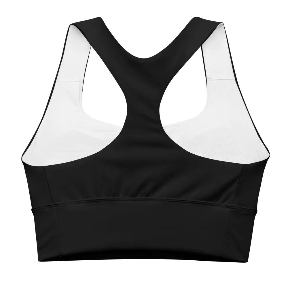 Pure Black Longline Sports Bra product image (6)
