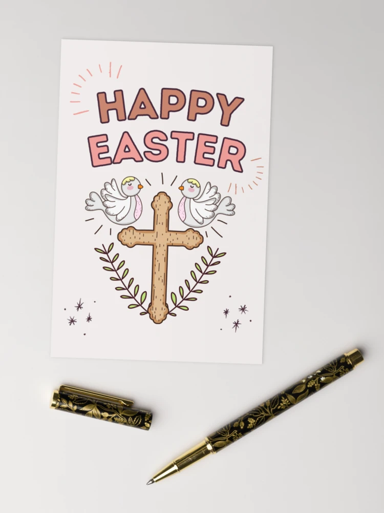 Happy Easter Doves & Cross Greetings Card product image (3)