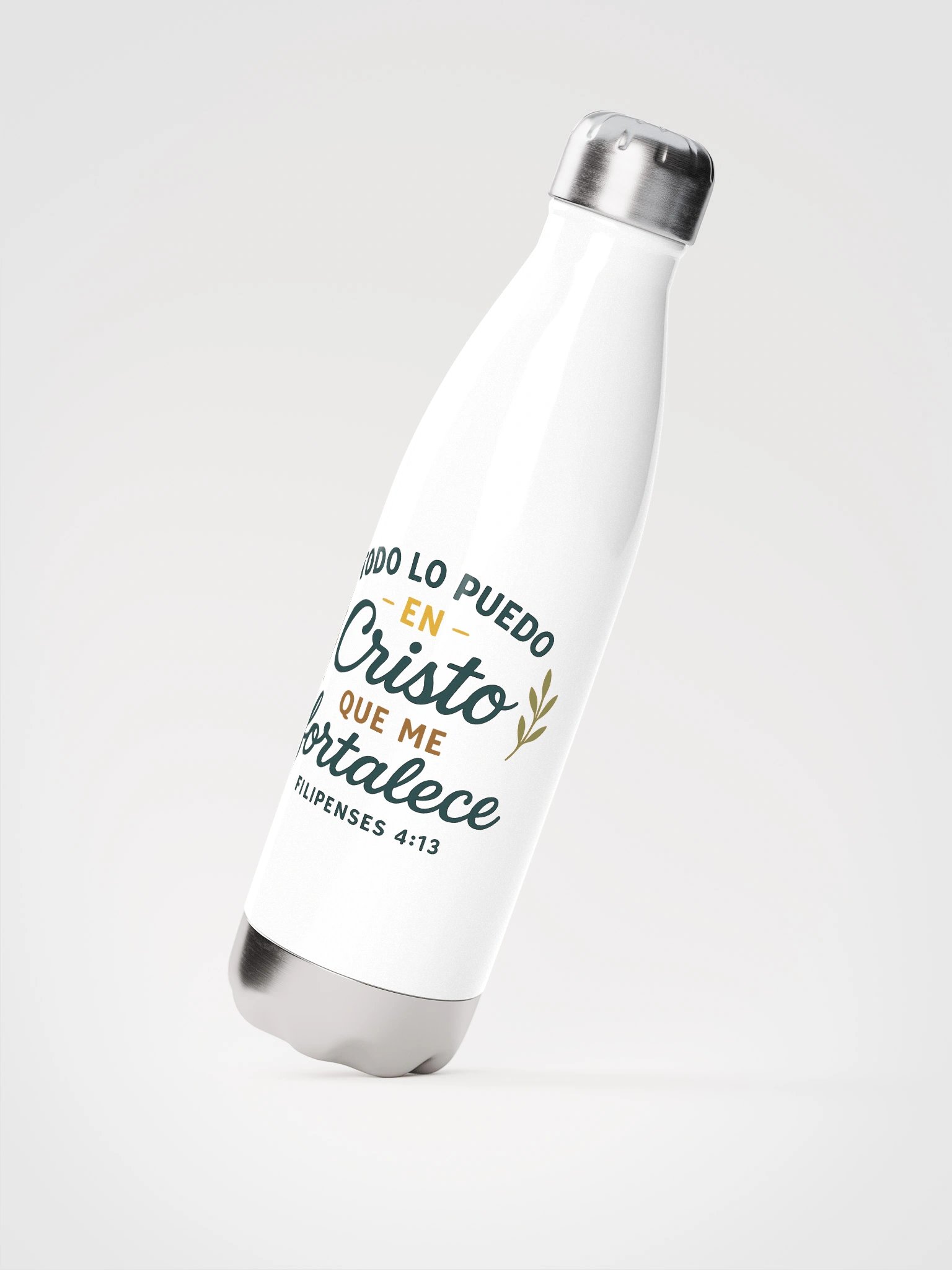 Insulated Water Bottle Cristiana – “Todo lo puedo en Cristo” (Filipenses 4:13) – En español product image (2)