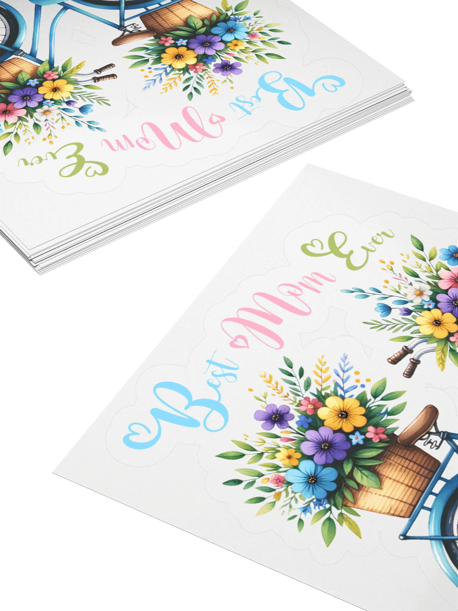 Best Mom Ever Bicycle with Flowers Sticker product image (10)