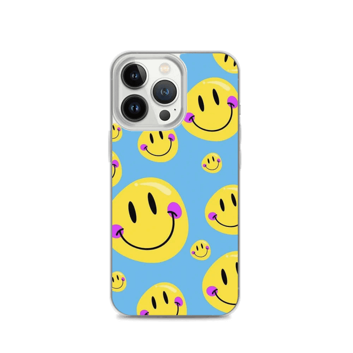 Smiley Faces Blue iPhone Case product image (1)