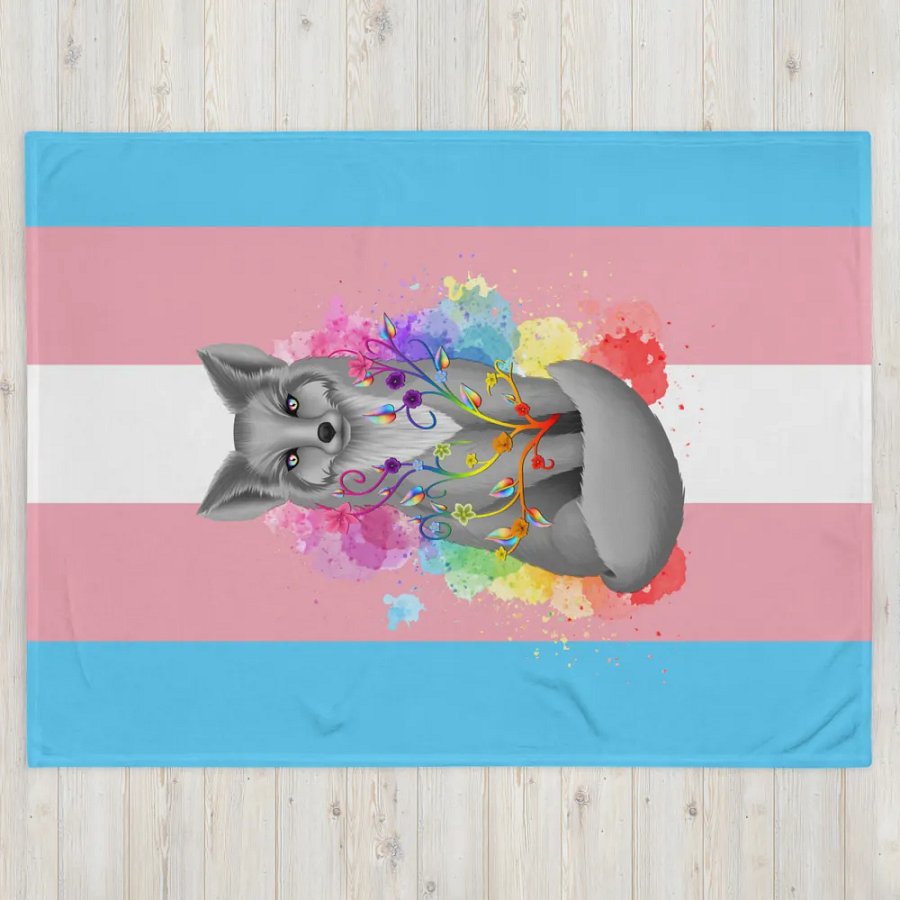 Transgender Pride Fox Blanket (2023) product image (4)
