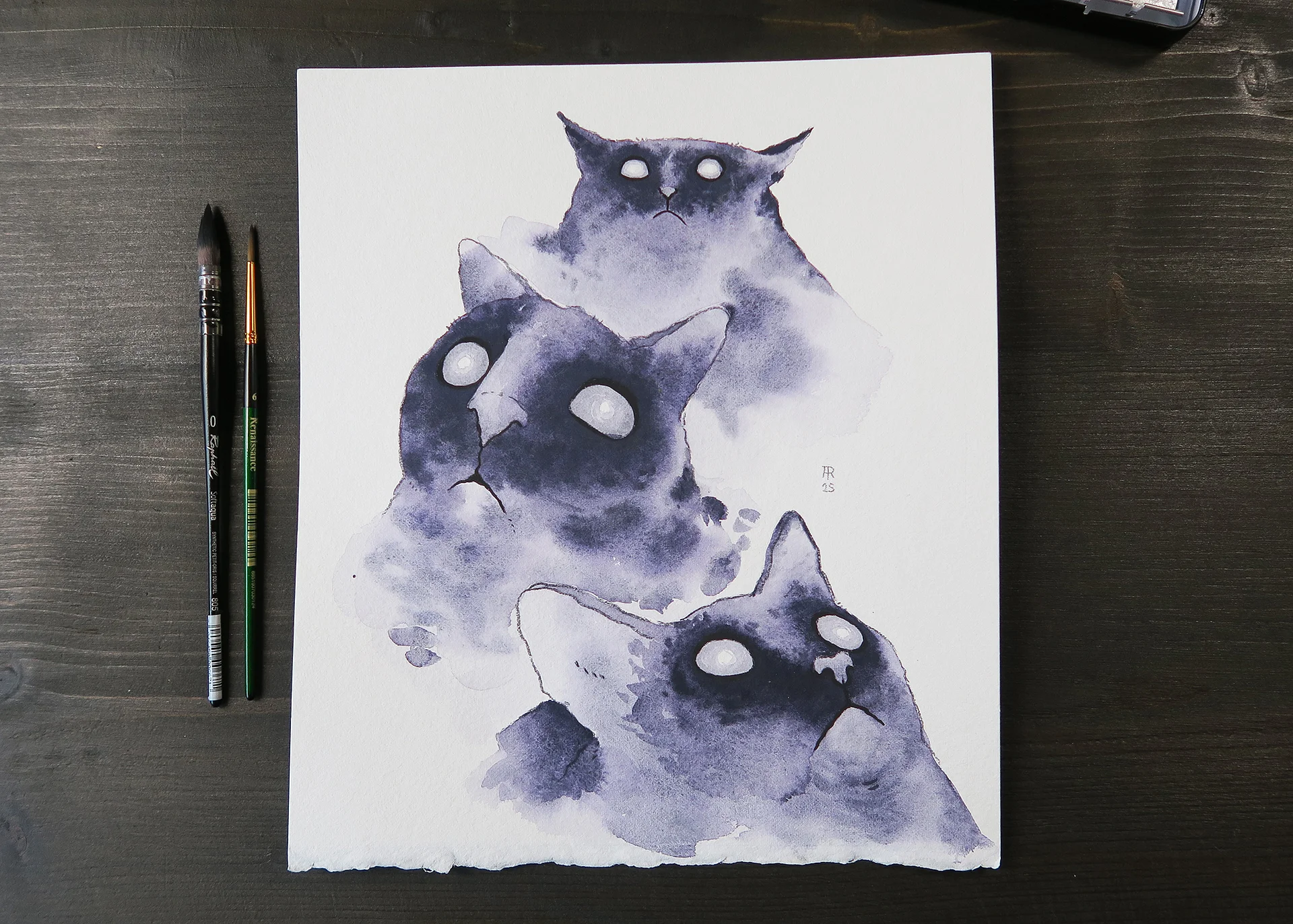 original painting : ghostly cats product image (2)