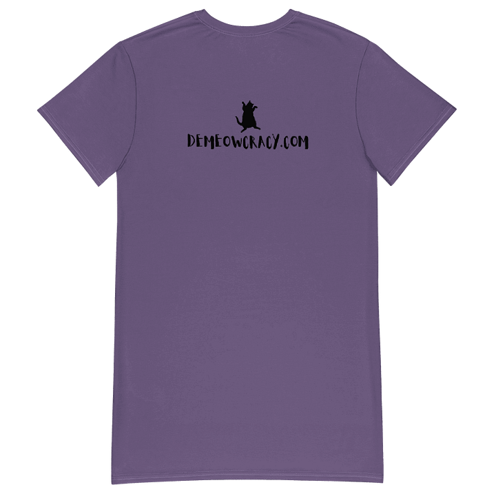 Dancing Demeowcracy Feline Purple T-Shirt Dress product image (2)