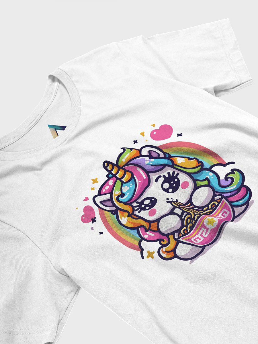A cute Unicorn eating ramen noodles Triangular Spectrum Logo T-Shirt product image (3)