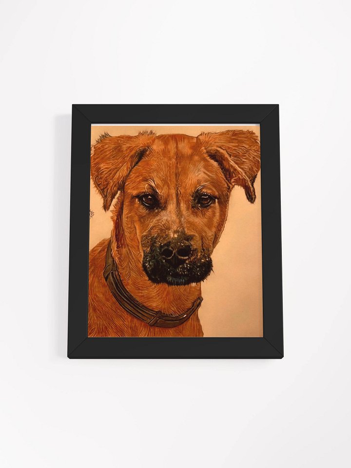 Black Mouth Cur Dog Colored Pencil Drawing Framed product image (1)