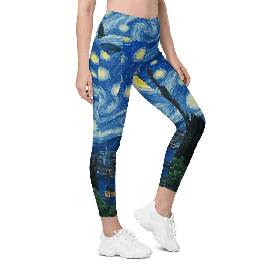 Leggings with Pockets – Starry Night Print for Dreamy & Artistic Style product image (5)