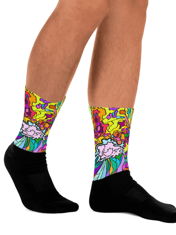 Stained Glass Splendor Sublimated Socks - Wave at Sunset product image (3)