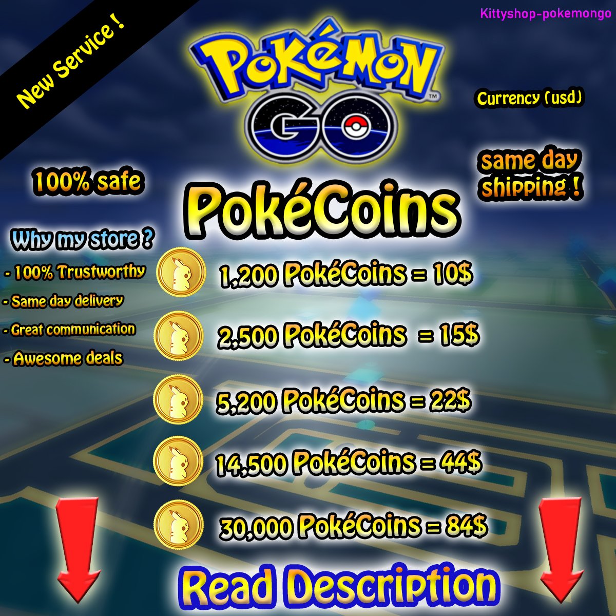 PokéCoins Price Chart product image (1)