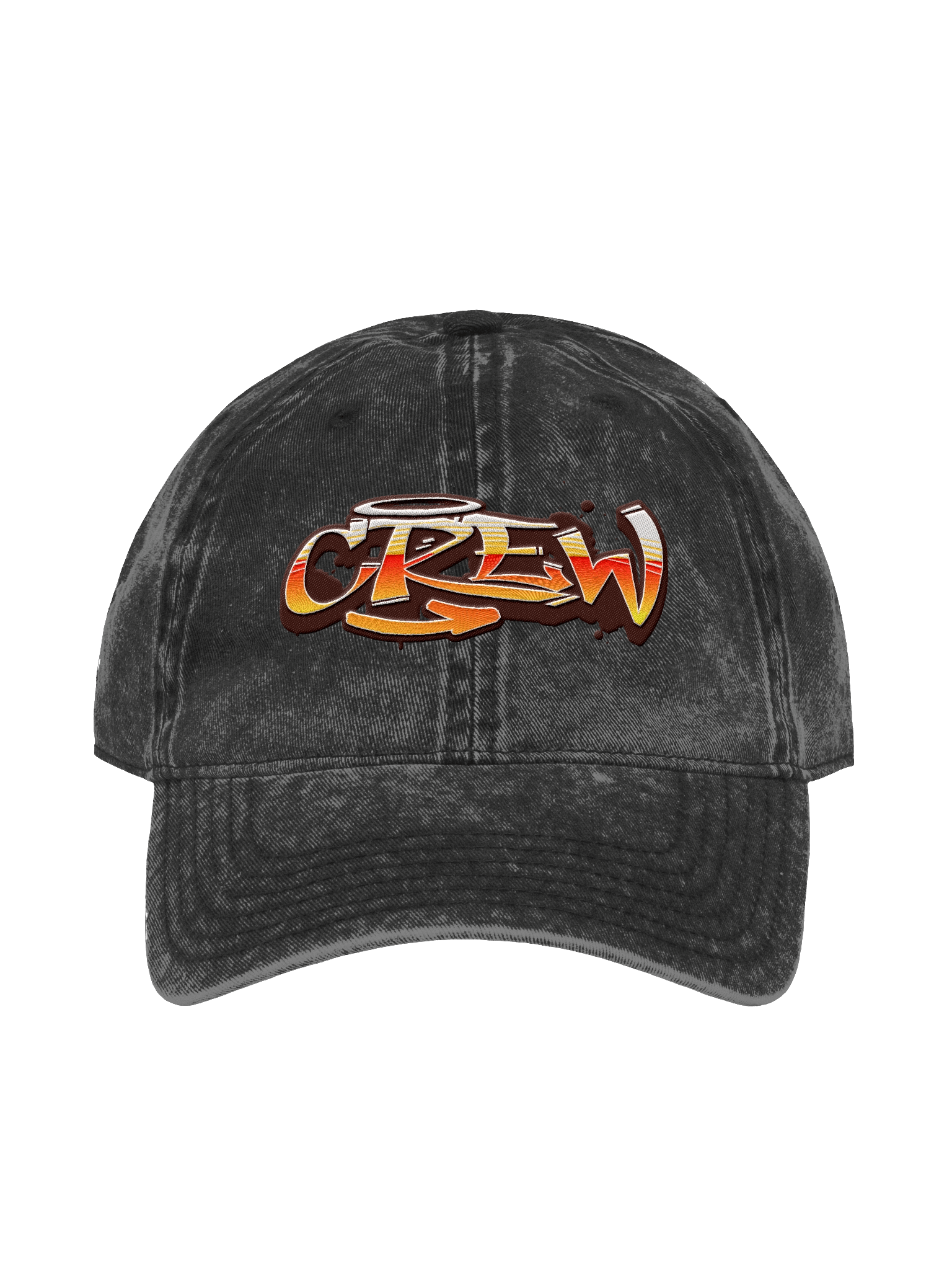 Trendy Crew Dad Hat with Unique Vintage Graffiti Artwork product image (1)