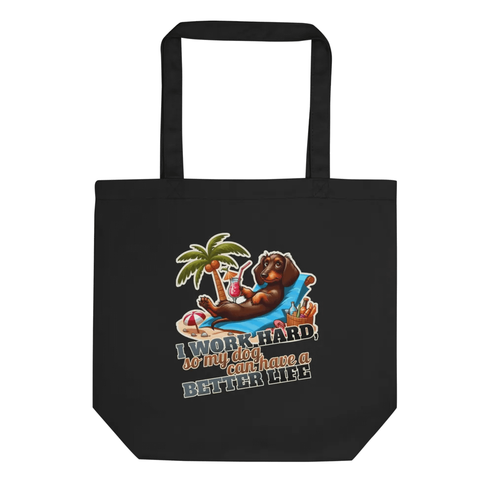 Work Hard – Dachshund Eco Tote Bag product image (1)