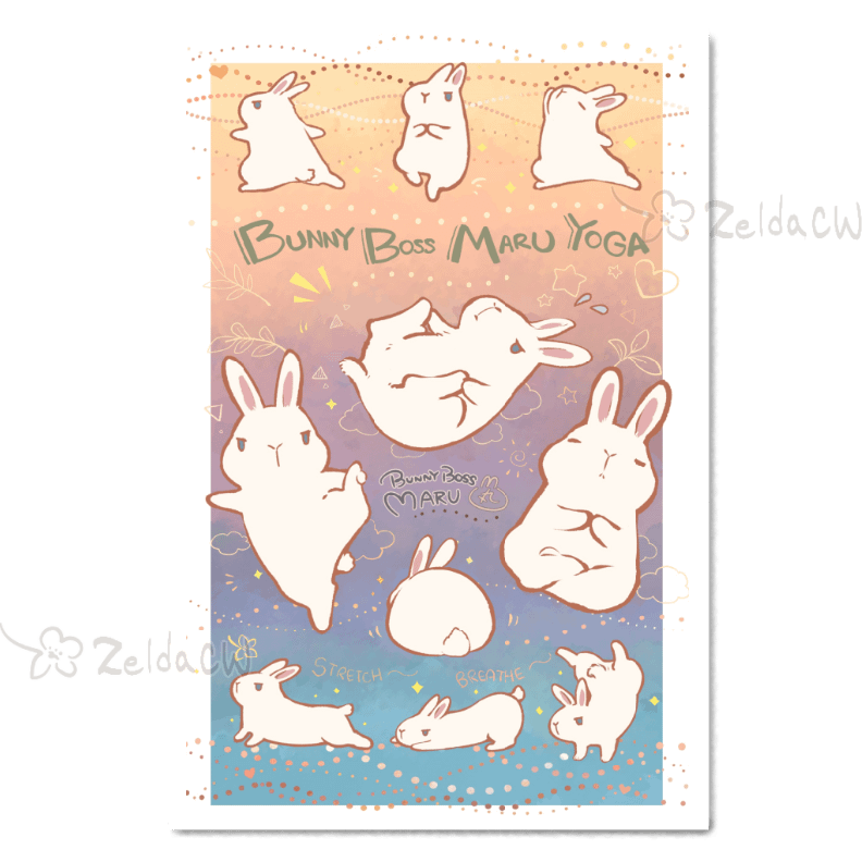 Bunny Boss Maru: Yoga | Fine Art Print product image (1)