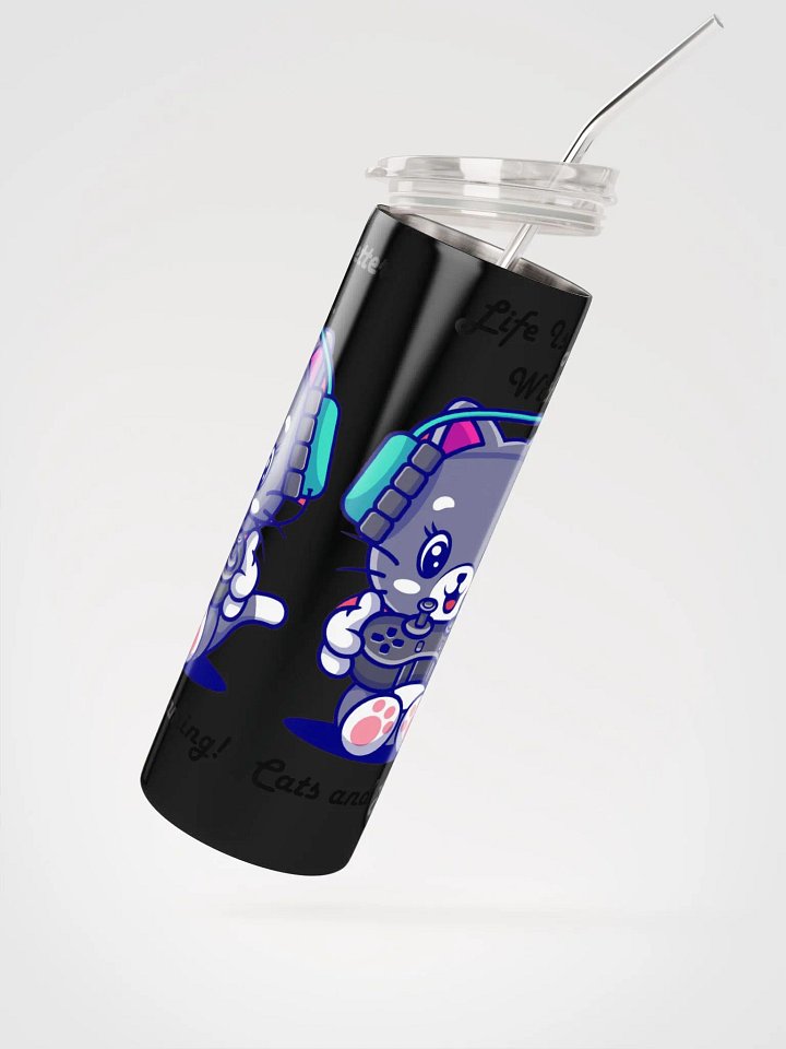 Cats and gaming tumbler product image (2)