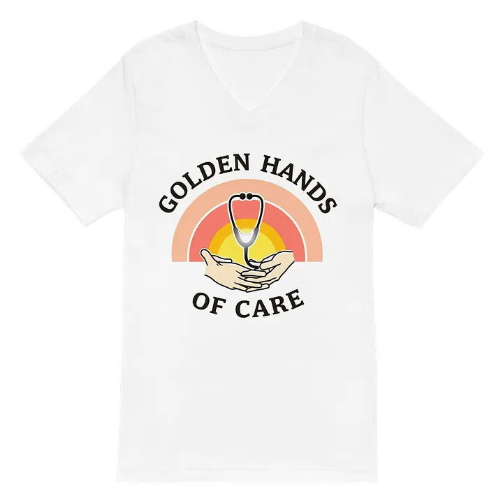 Golden Hands of Care Rainbow Logo V-Neck Tee product image (2)