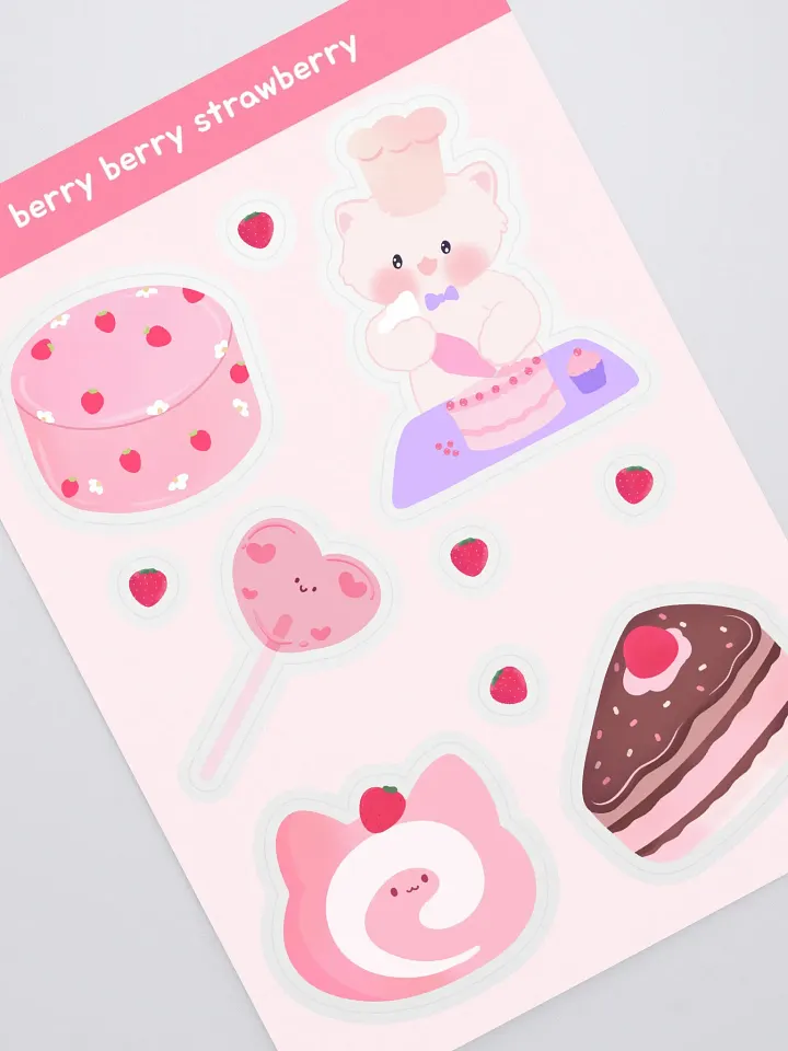 Berry Berry Strawberry Sticker Sheet product image (1)