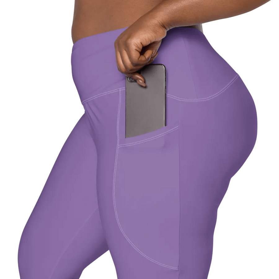 Purple Crossover Leggings with Pockets product image (9)