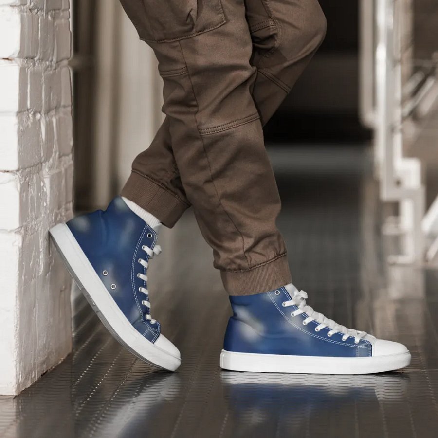 Men's cloudy blue high top canvas art sneakers / cloudy product image (5)